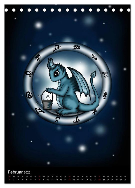 Produktbild: Drachen-Sternzeichen (Tischkalender 2026 DIN A5 hoch), CALVENDO Monatskalender