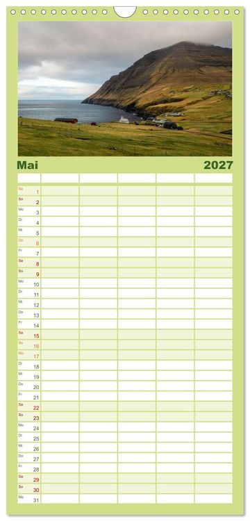 Produktbild: Familienplaner 2027 - F&Auml;R&Ouml;ER INSELN - Herbstlichter mit 5 Spalten (Wandkalender, 21 x 45 cm) CALVENDO