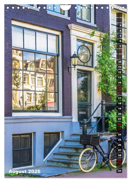 Produktbild: AMSTERDAM Charmantes Stadtherz (Wandkalender 2026 DIN A4 hoch), CALVENDO Monatskalender