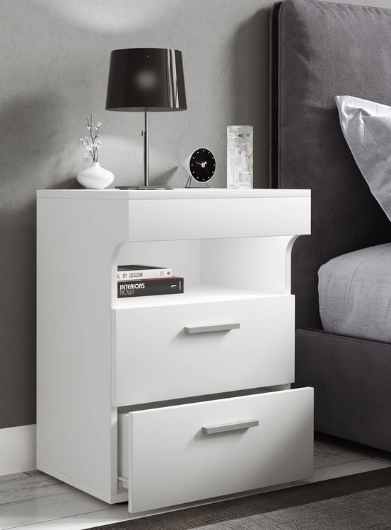 Produktbild: Holz Nachttisch Nachtschrank Schublade Slepal L
