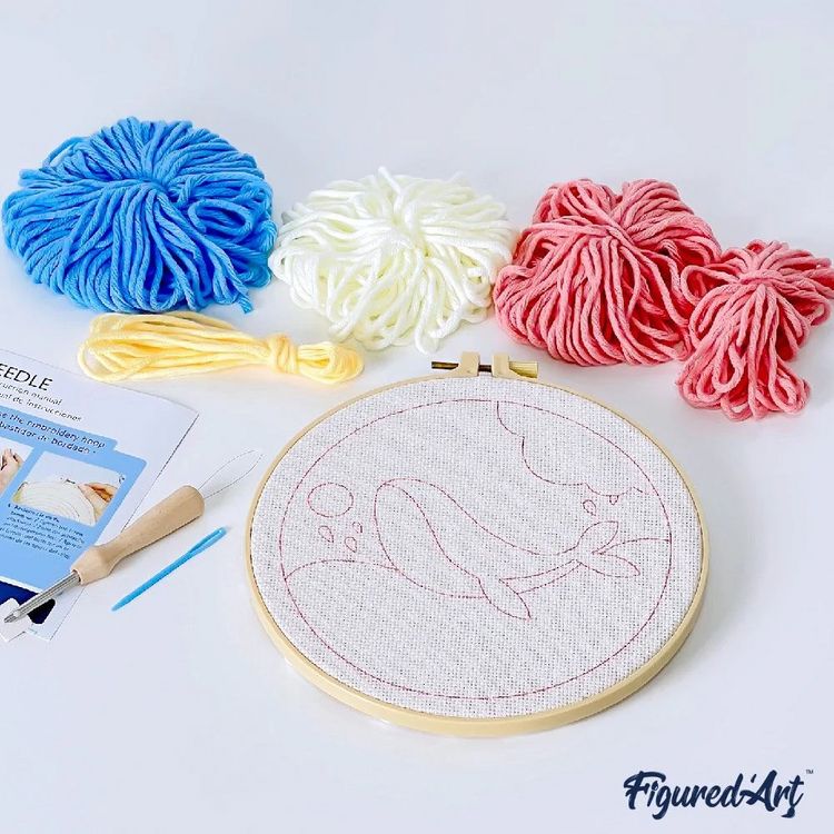 Produktbild: Punch Needle Figured'Art 20x20 cm Fuchs, DIY Stickerei mit Nadel und Wolle