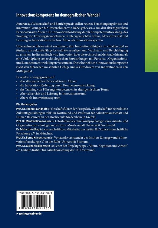 Produktbild: Innovationskompetenz im demografischen Wandel