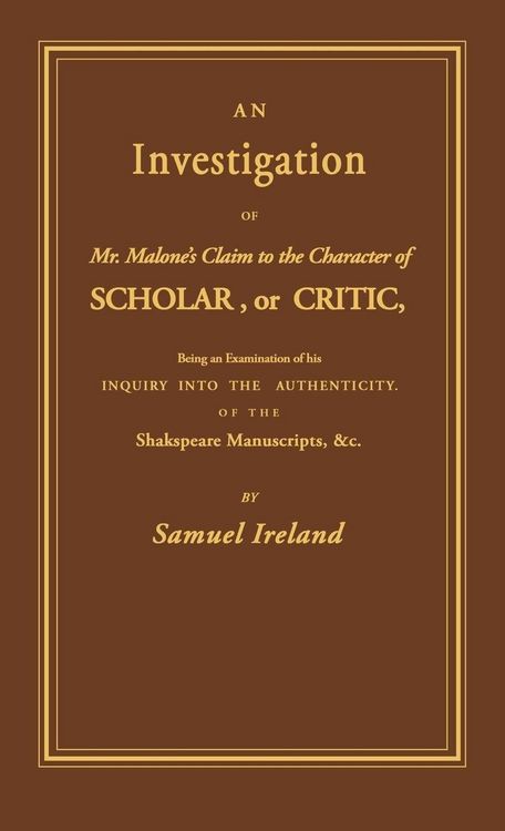 Produktbild: Investigation into Mr. Malone's Claim to Charter of Scholar