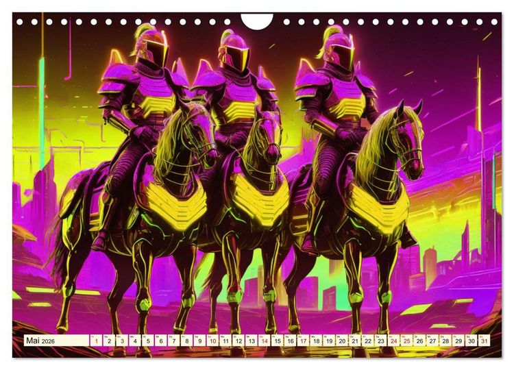 Produktbild: Fantasie - Futuristische Ritter (Wandkalender 2026 DIN A4 quer), CALVENDO Monatskalender