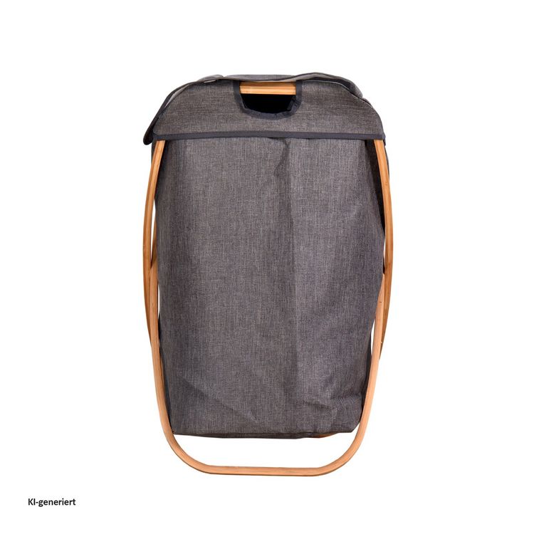 Produktbild: HTI-Living W&auml;schesammler mit Bambusgestell und Polyester-Sack, 60 Liter