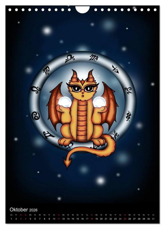 Produktbild: Drachen-Sternzeichen (Wandkalender 2026 DIN A4 hoch), CALVENDO Monatskalender
