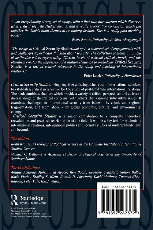 Produktbild: Critical Security Studies