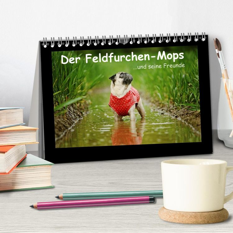 Produktbild: Der Feldfurchen-Mops (Tischkalender 2026 DIN A5 quer), CALVENDO Monatskalender