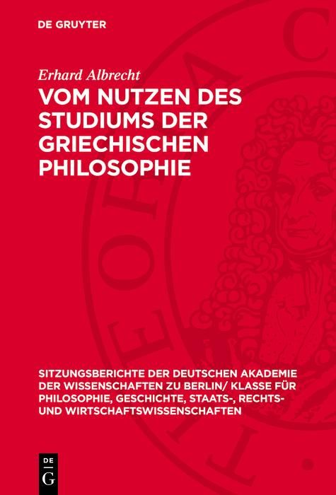 Produktbild: Vom Nutzen des Studiums der griechischen Philosophie