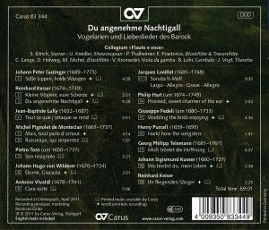 Produktbild: Collegium Flauto E Voce: Du Angenehme Nachtigall-Vogelarien