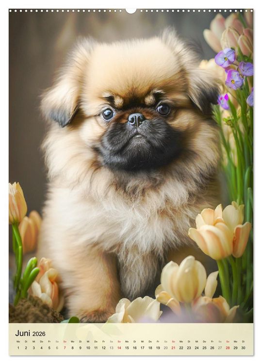 Produktbild: Kleine Hunde. S&uuml;&szlig; und niedlich. Die beliebtesten Hunderassen (Wandkalender 2026 DIN A2 hoch), CALVENDO Monatskalender