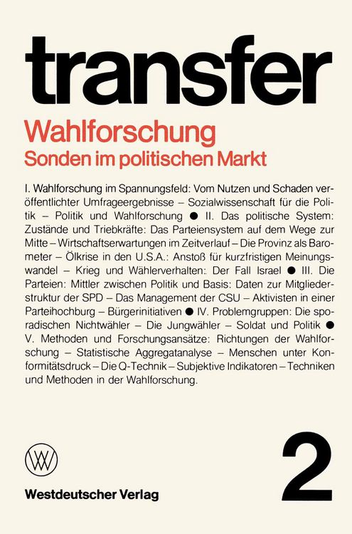 Produktbild: Wahlforschung: Sonden im politischen Markt