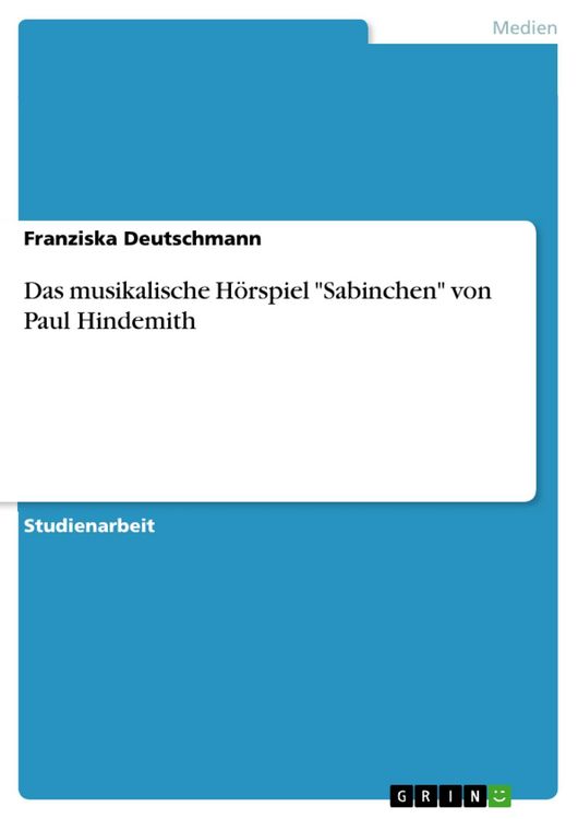 Produktbild: Das musikalische H&ouml;rspiel "Sabinchen" von Paul Hindemith