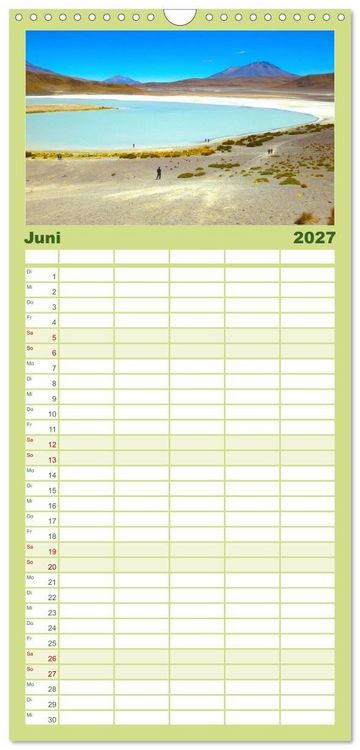 Produktbild: Familienplaner 2027 - Bolivien - Die geheime Perle S&uuml;damerikas mit 5 Spalten (Wandkalender, 21 x 45 cm) CALVENDO
