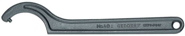 Produktbild: Hakenschl&uuml;ssel mit Zapfen 6336820 f&uuml;r Muttern-&Oslash; 40 - 42 mm L&auml;nge 170 mm Zapfengr&ouml;&szlig;e 3,5 mm Ausf&uuml;hrung mit Zapfen