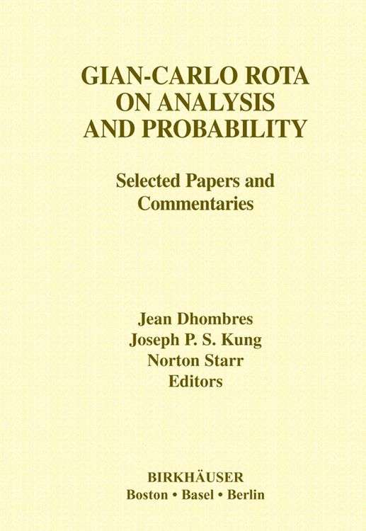 Produktbild: Gian-Carlo Rota on Analysis and Probability