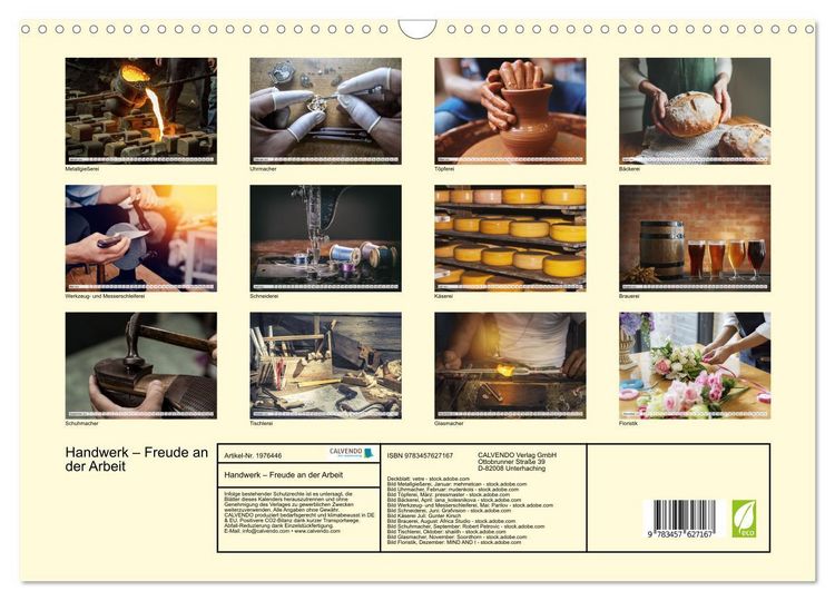 Produktbild: Handwerk &ndash; Freude an der Arbeit (Wandkalender 2026 DIN A3 quer), CALVENDO Monatskalender