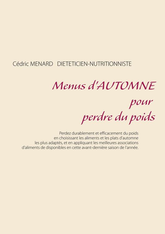 Produktbild: Menus d'automne pour perdre du poids