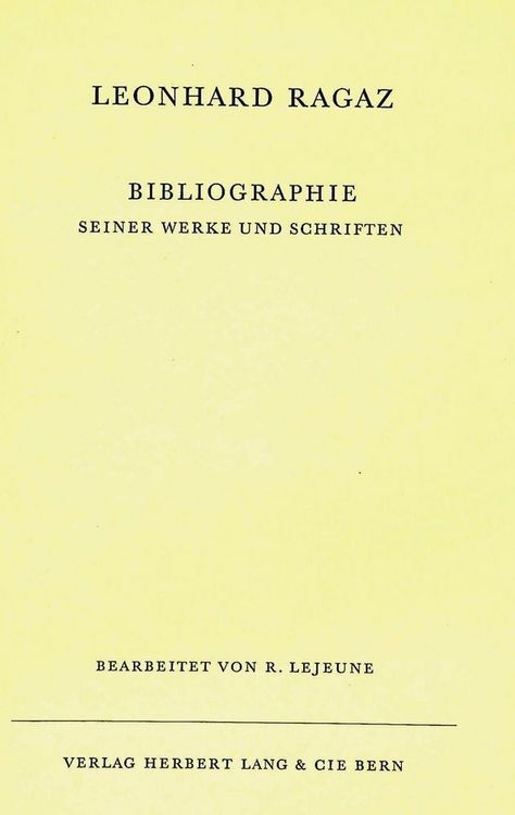 Produktbild: Bibliographie seiner Werke und Schriften