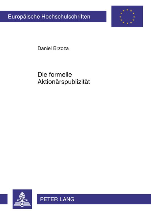 Produktbild: Die formelle Aktionaerspublizitaet