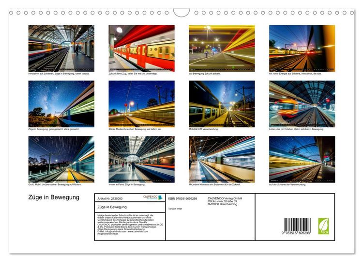 Produktbild: Z&uuml;ge in Bewegung (Wandkalender 2026 DIN A3 quer), CALVENDO Monatskalender
