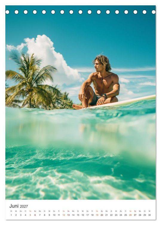 Produktbild: Karibik Surfer (Tischkalender 2027 DIN A5 hoch), CALVENDO Monatskalender