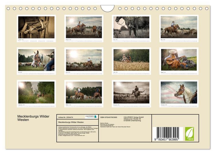 Produktbild: Mecklenburgs Wilder Westen (Wandkalender 2026 DIN A4 quer), CALVENDO Monatskalender