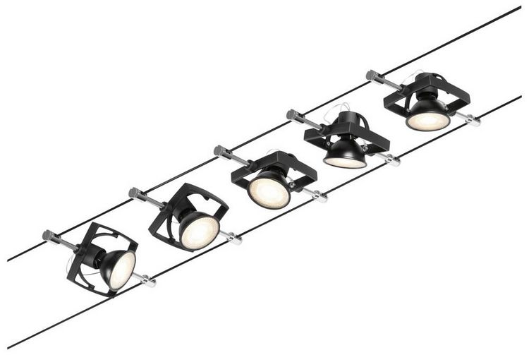 Produktbild: Paulmann 94434 Seil-Komplettsystem GU5.3 Schwarz (matt), Chrom