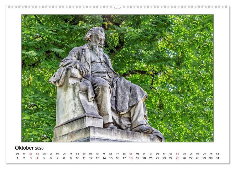 Produktbild: Komponisten-Denkm&auml;ler in Wien (Wandkalender 2026 DIN A2 quer), CALVENDO Monatskalender