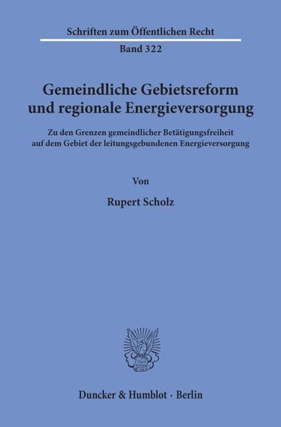 Produktbild: Gemeindliche Gebietsreform und regionale Energieversorgung.