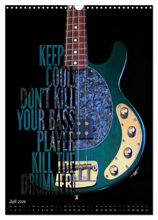 Produktbild: Rockgitarren Textposter (Wandkalender 2026 DIN A3 hoch), CALVENDO Monatskalender
