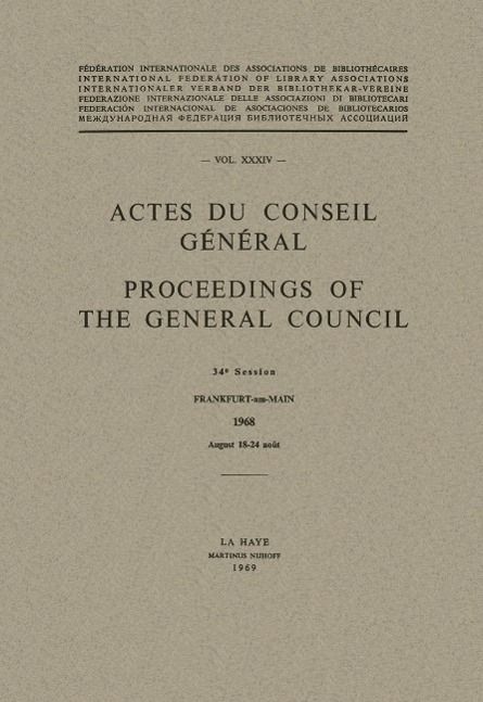 Produktbild: Actes du Conseil G&eacute;n&eacute;ral / Proceedings of the General Council