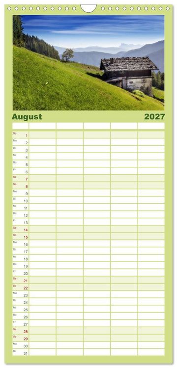 Produktbild: Familienplaner 2027 - Bergbauernh&ouml;fe im Ultental mit 5 Spalten (Wandkalender, 21 x 45 cm) CALVENDO