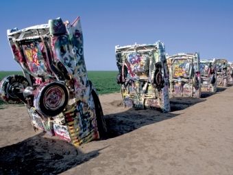 Produktbild: CALVENDO Puzzle Cadillac Ranch, bei Amarillo, Texas | 1000 Teile Lege-Gr&ouml;&szlig;e 64x48cm Foto-Puzzle f&uuml;r gl&uuml;ckliche Stunden