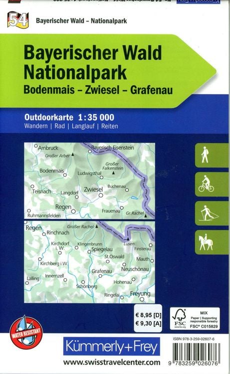 Produktbild: K&uuml;mmerly+Frey Outdoorkarte Deutschland 54 Nationalpark Bayerischer Wald 1:35.000