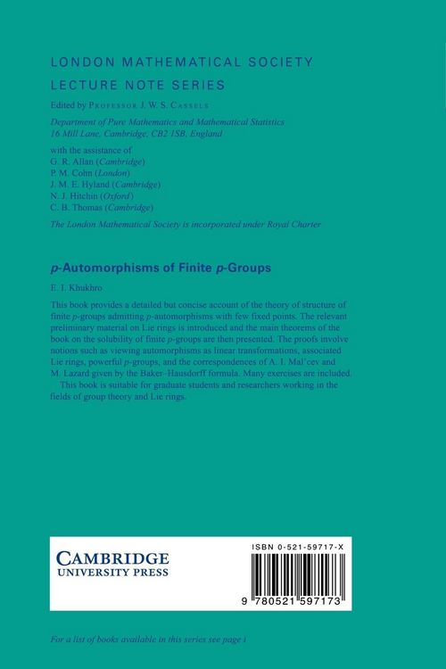 Produktbild: P-Automorphisms of Finite P-Groups