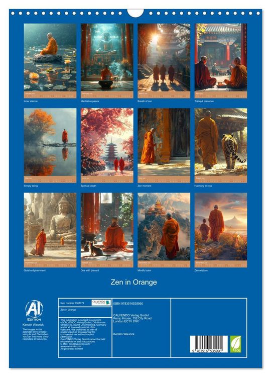 Produktbild: Zen in Orange (Wall Calendar 2026 DIN A3 portrait), CALVENDO 12 Month Wall Calendar