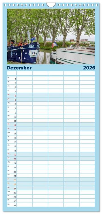 Produktbild: Familienplaner 2026 - Der K&ouml;nigliche Kanal. Die Wasserstra&szlig;e im Languedoc mit 5 Spalten (Wandkalender, 21 x 45 cm) CALVENDO