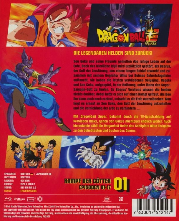 Produktbild: Dragonball Super - 1. Arc: Kampf der G&ouml;tter - Episoden 1-17 [2 BRs]