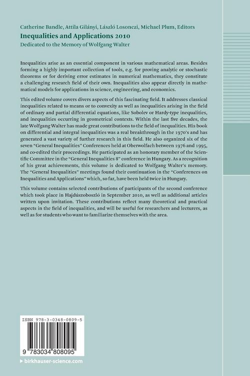 Produktbild: Inequalities and Applications 2010