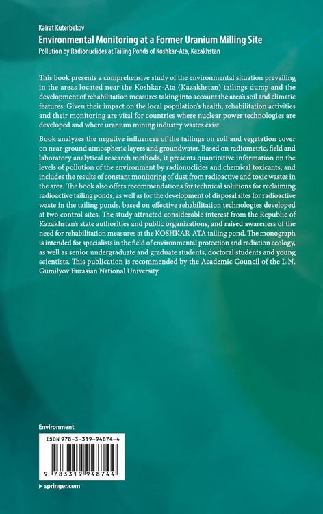 Produktbild: Environmental Monitoring at a Former Uranium Milling Site