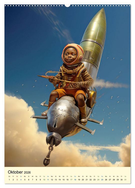 Produktbild: Raketenbabies - Humoristische KI-Bilder (hochwertiger Premium Wandkalender 2026 DIN A2 hoch), Kunstdruck in Hochglanz