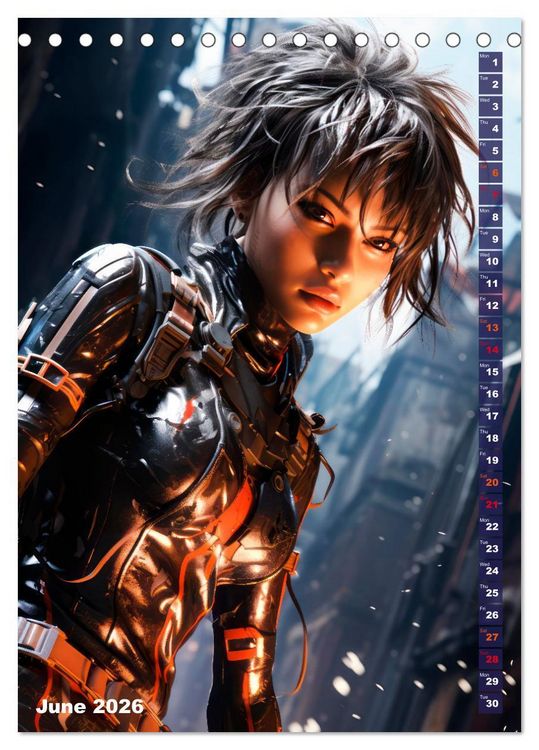 Produktbild: ROCK LADIES Cyber, goth, punk and more (Desk Calendar 2026 DIN A5 portrait), CALVENDO 12 Month DeskCalendar