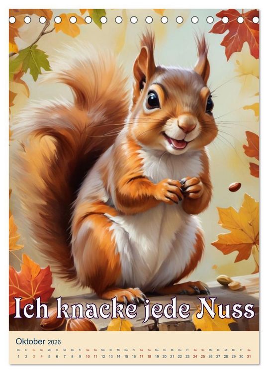 Produktbild: Tierische Leichtigkeit (Tischkalender 2026 DIN A5 hoch), CALVENDO Monatskalender