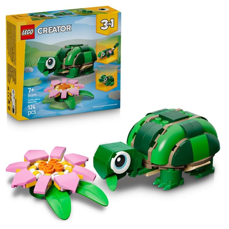 Produktbild: LEGO Creator 3-in-1-Set 31377 Schildkr&ouml;te mit Seerose, Modellbau ab 7