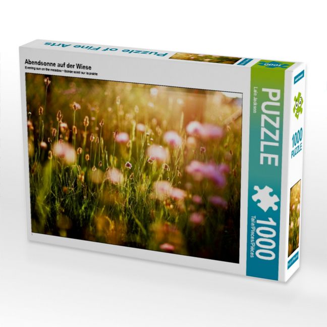 Produktbild: CALVENDO Puzzle Abendsonne auf der Wiese | 1000 Teile Lege-Gr&ouml;&szlig;e 64x48cm Foto-Puzzle f&uuml;r gl&uuml;ckliche Stunden
