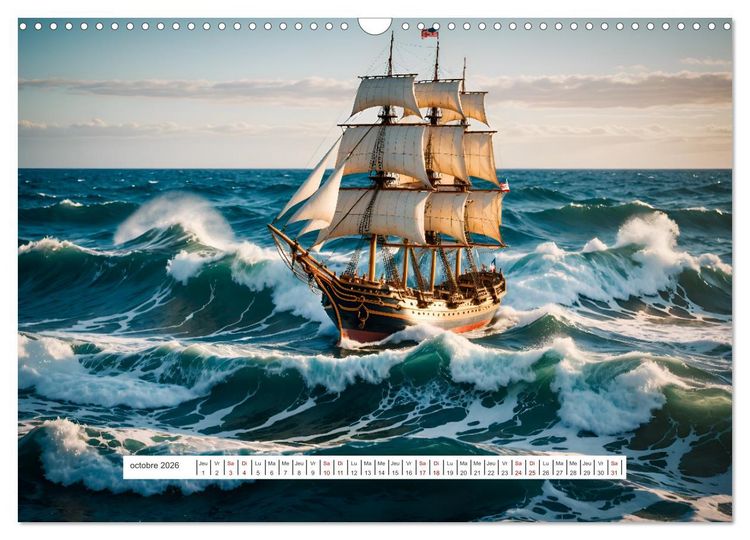 Produktbild: Les voiles et la mer (Calendrier mural 2026 DIN A3 vertical), CALVENDO calendrier mensuel