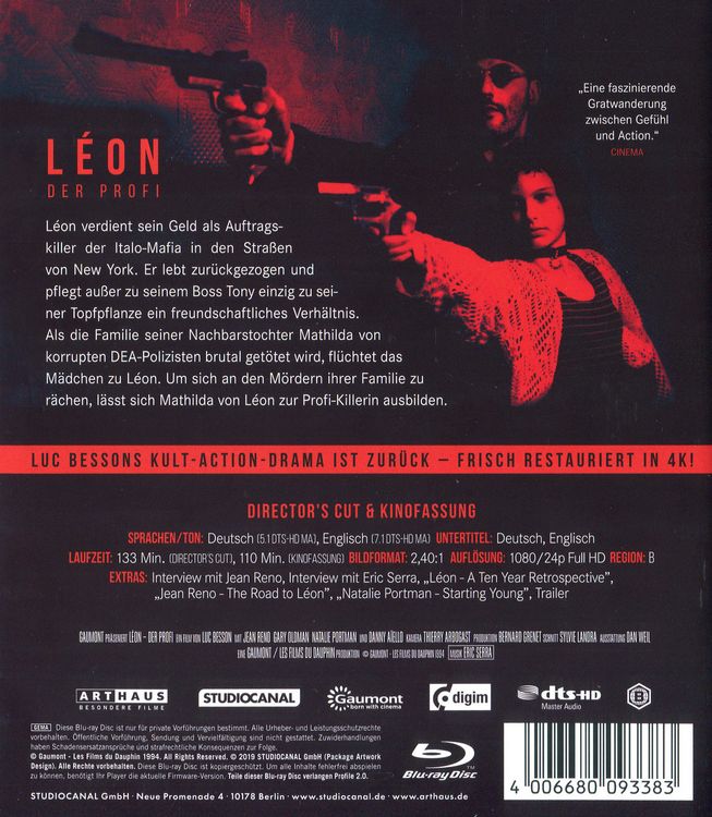 Produktbild: Leon - Der Profi / Kinofassung & Director's Cut / Blu-ray