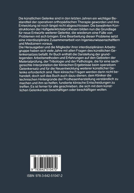 Produktbild: Die wissenschaftlichen Grundlagen des Gelenkersatzes