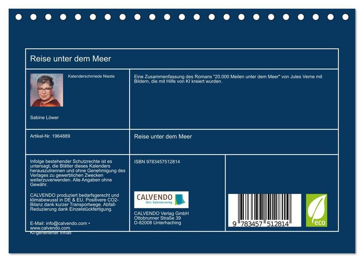 Produktbild: Reise unter dem Meer (Tischkalender 2026 DIN A5 quer), CALVENDO Monatskalender